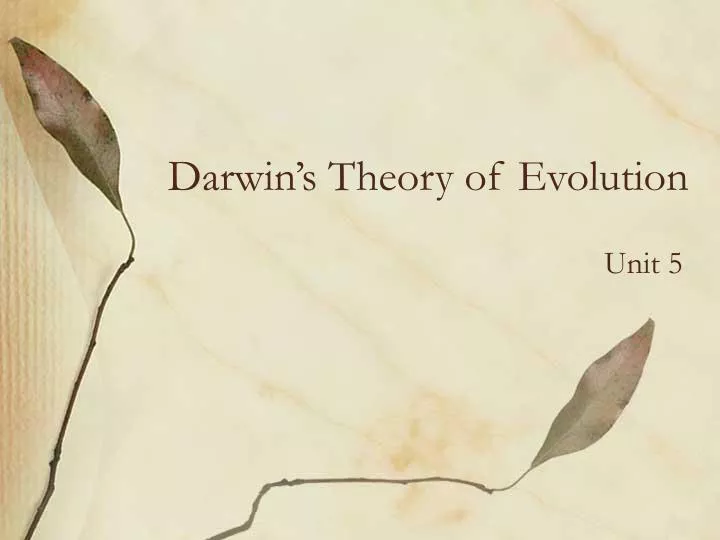 PPT - Darwin’s Theory Of Evolution PowerPoint Presentation, Free ...