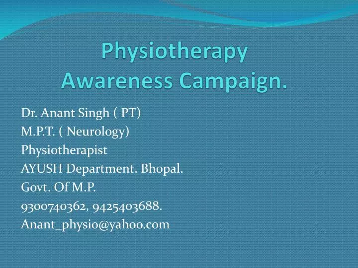 physiotherapy awareness campaign n.