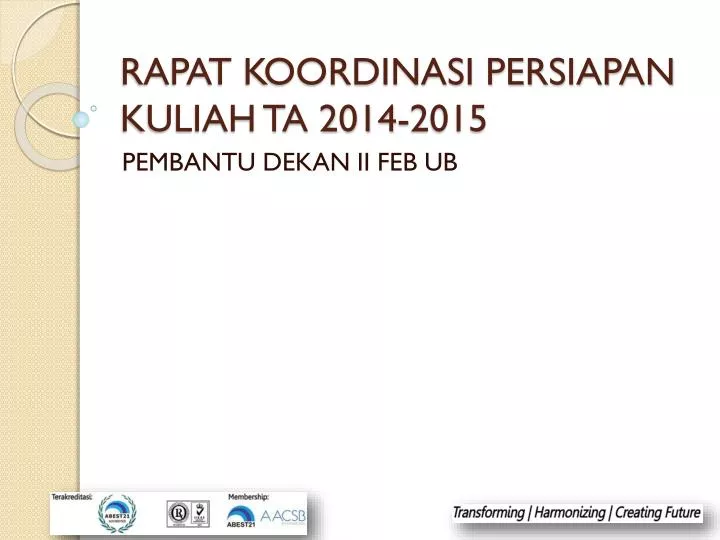 rapat koordinasi persiapan kuliah ta 2014 2015 n.