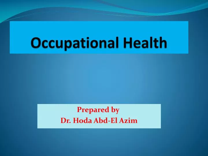 occupational health n.