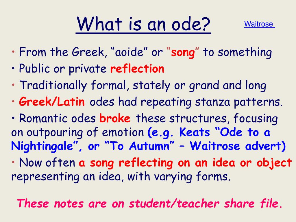 PPT What is an ode PowerPoint Presentation free download ID 5434794