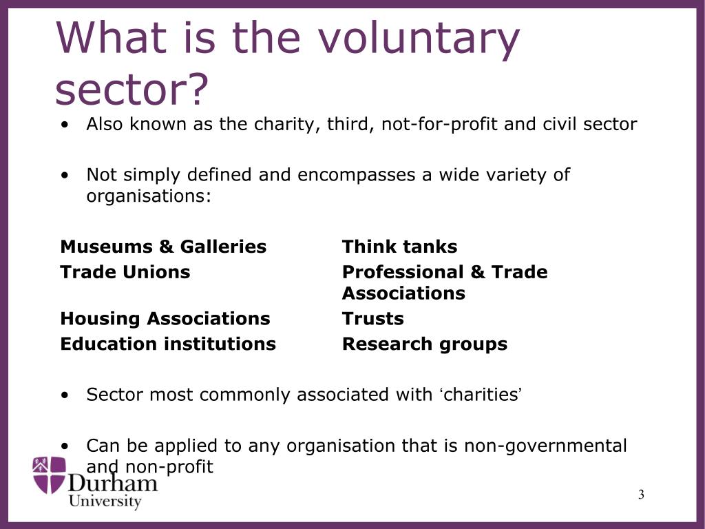 voluntary sector tourism definition