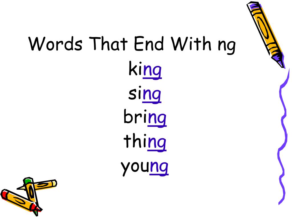 words that end with ng.