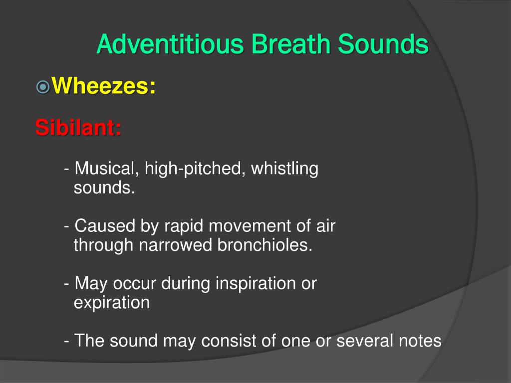 auscultates adventitious breath sounds