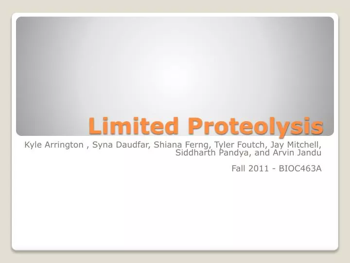 limited proteolysis n.