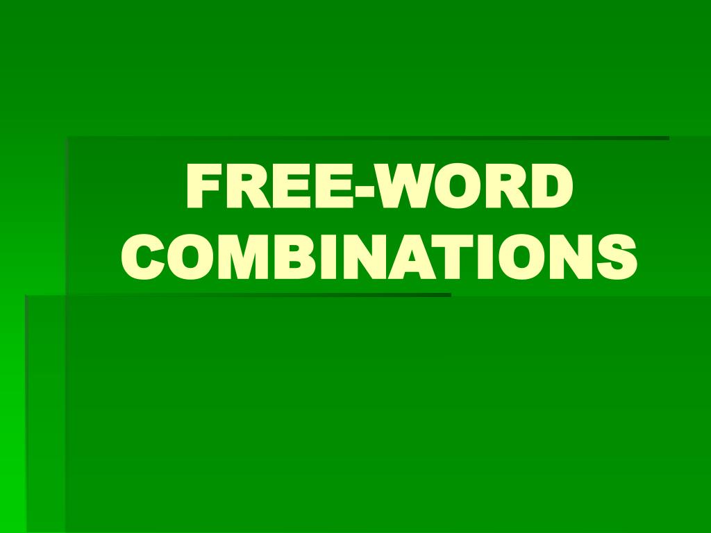 word combinations presentation ppt