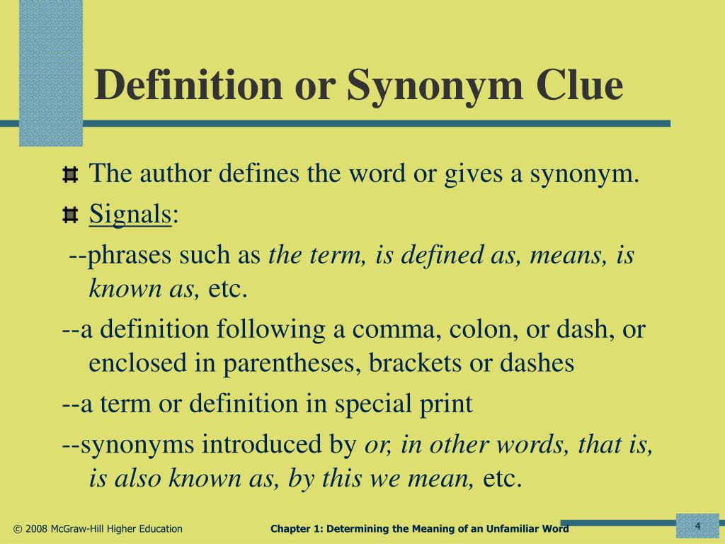PPT - Chapter 1: Determining the Meaning of an Unfamiliar Word through ...