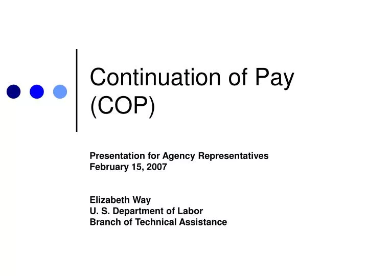 continuation of pay cop n.
