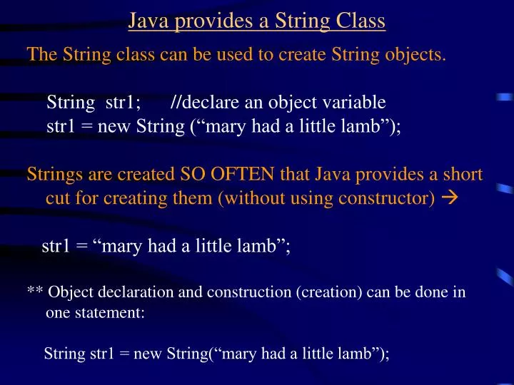PPT - Java provides a String Class PowerPoint Presentation, free ...
