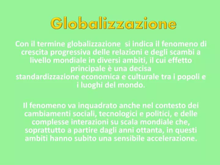 PPT - Globalizzazione PowerPoint Presentation, free download - ID:5437552