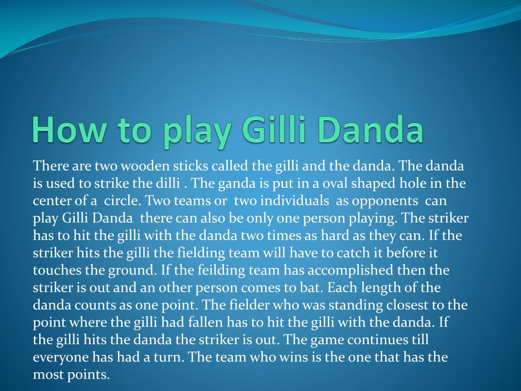 PPT Gilli Danda PowerPoint Presentation free download ID:5438117 PPT Gilli Danda PowerPoint Presentation free download ID:5438117