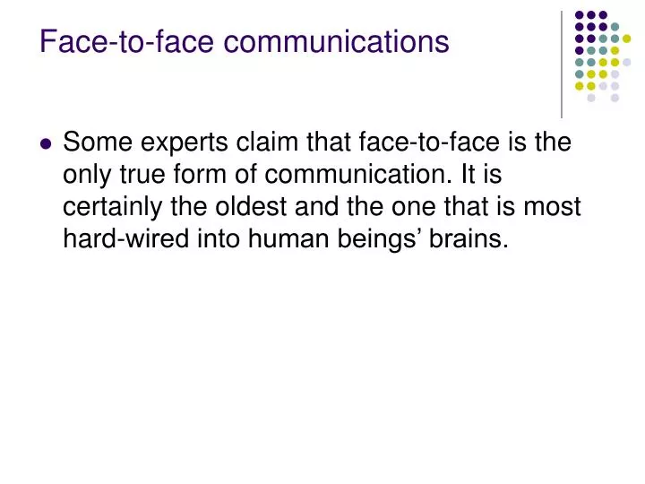 essay on communication face to face