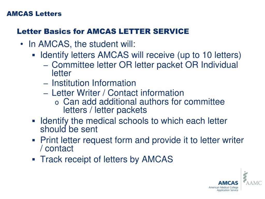 Amcas letter writing service