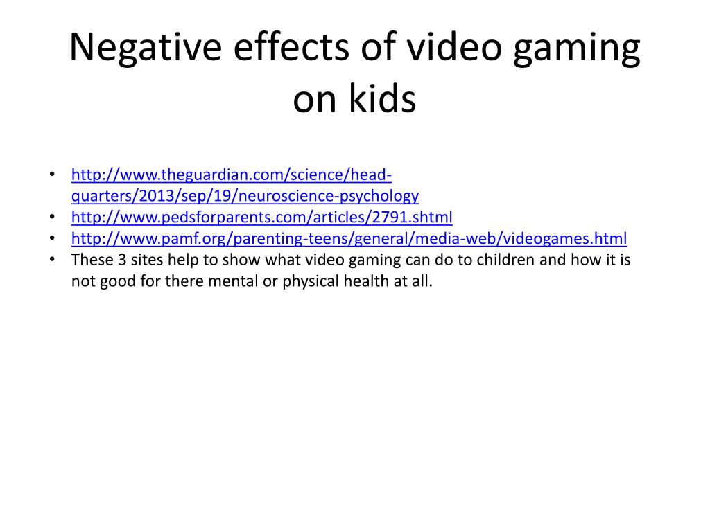 Healthy video gaming for children & teens