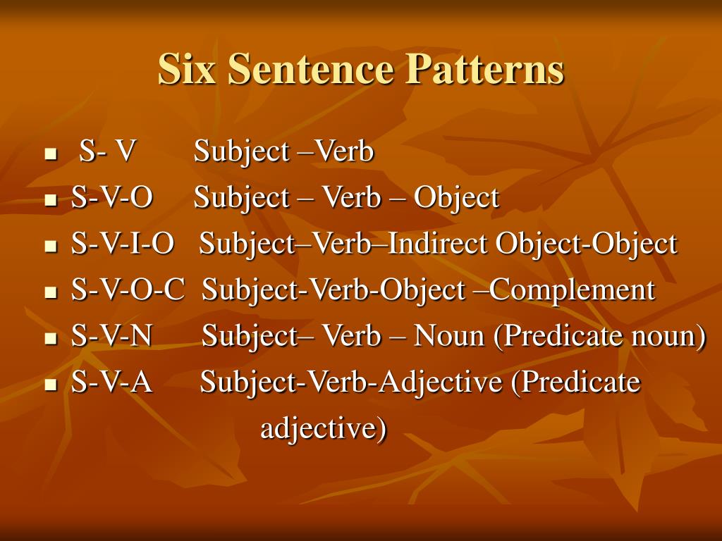 sentence pattern powerpoint presentation