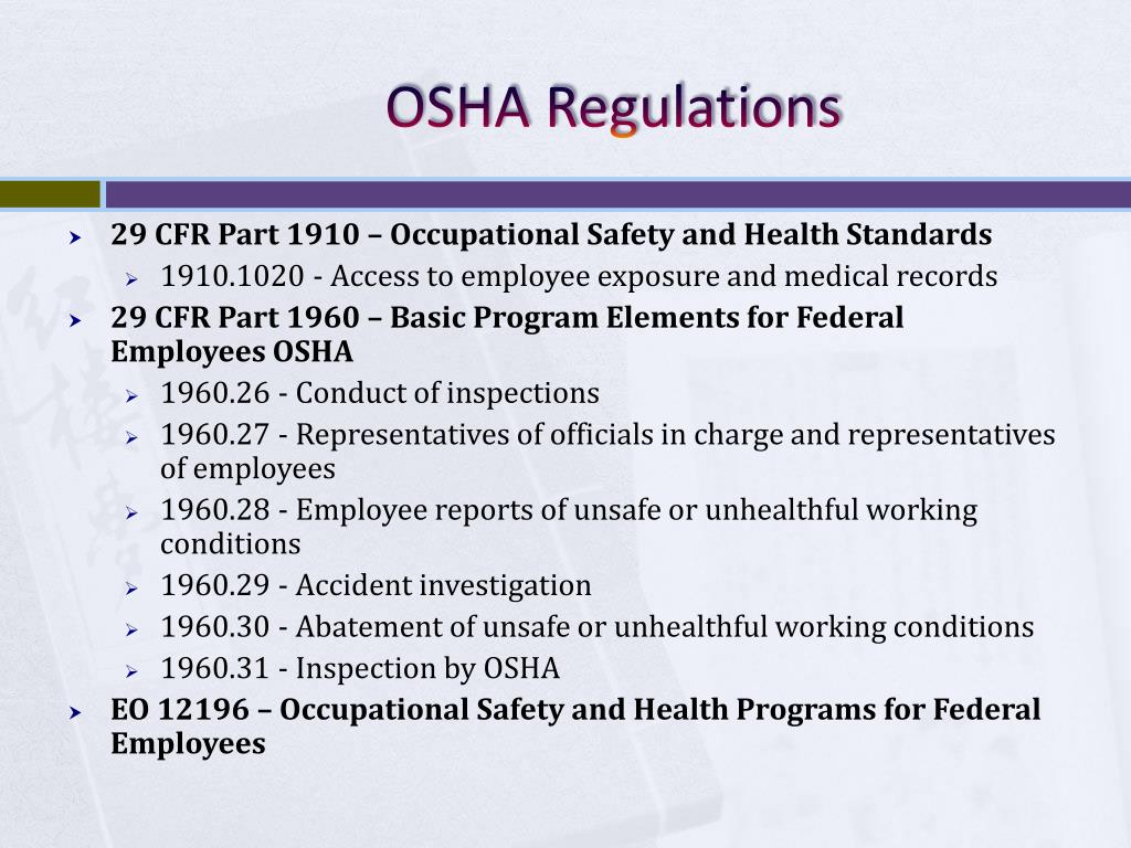 PPT Occupational Safety and Health Administration (OSHA) PowerPoint