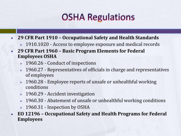 PPT Occupational Safety and Health Administration (OSHA) PowerPoint