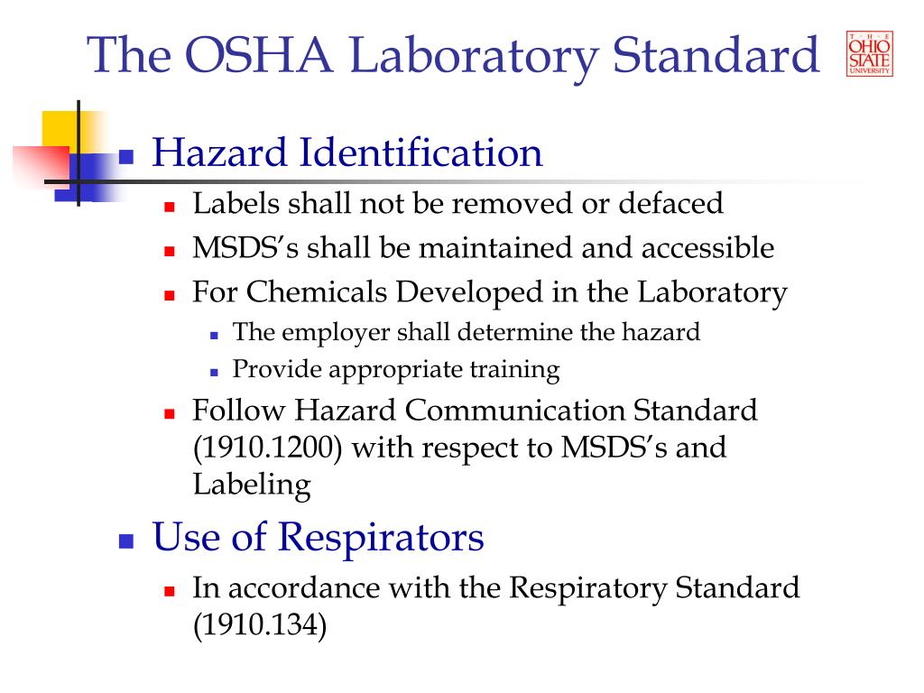 Ppt the osha laboratory standard powerpoint presentation free
