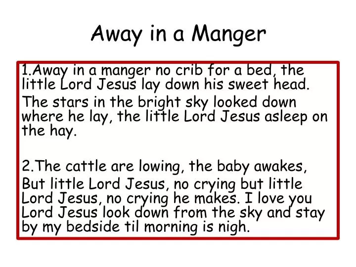 Ppt Away In A Manger Powerpoint Presentation Free Download Id