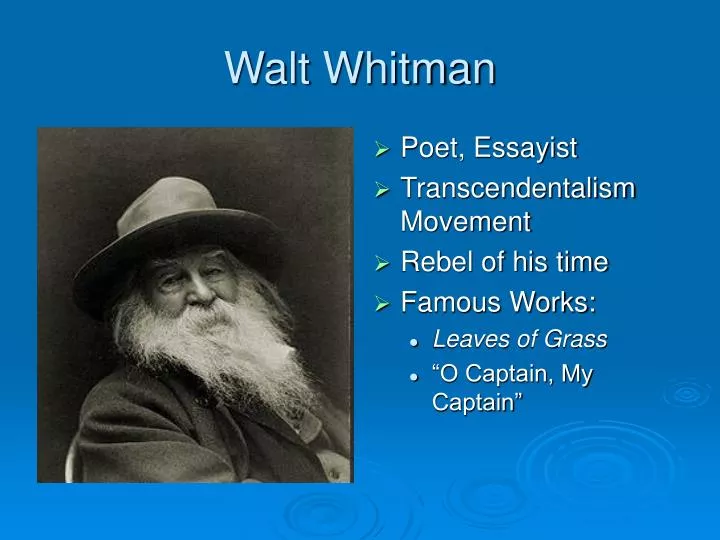 walt whitman and transcendentalism