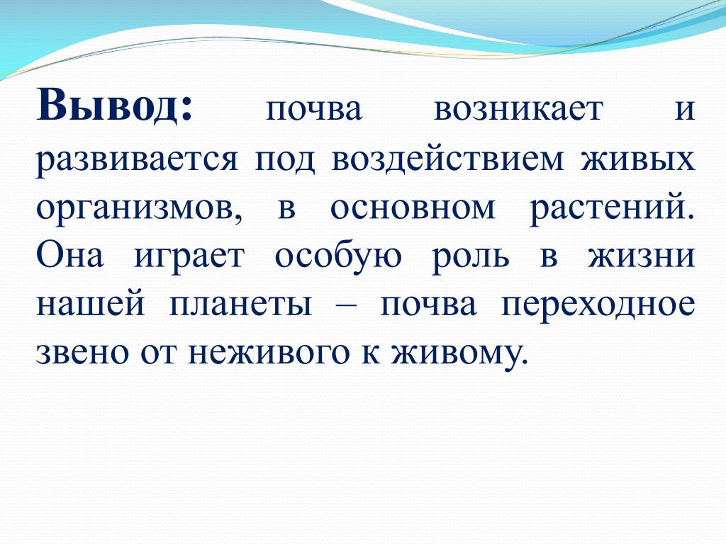 Играет особую роль в. Почва вывод. Заключение про почву. Презентация на тему почва вывод. Вывод по теме почва.