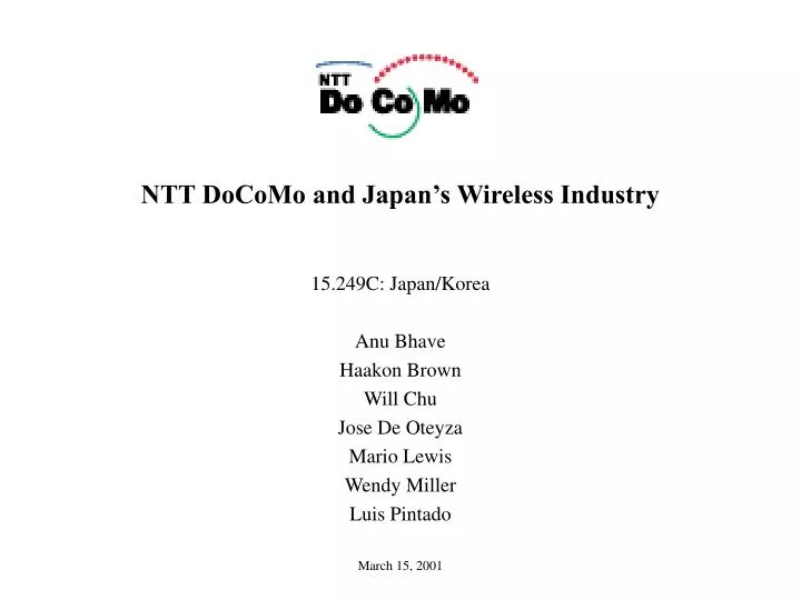 ntt docomo and japan s wireless industry n.