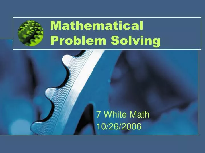 maths problem solving questions ppt