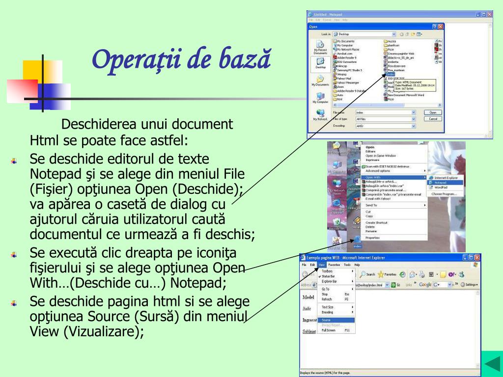 PPT - Creare a paginilor Web No ţ iuni introductive PowerPoint Presentation  - ID:5445841