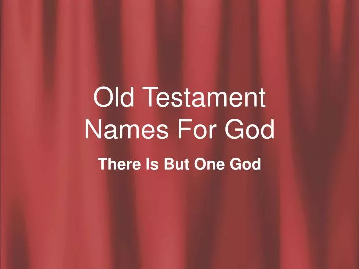 old testament names for god n.