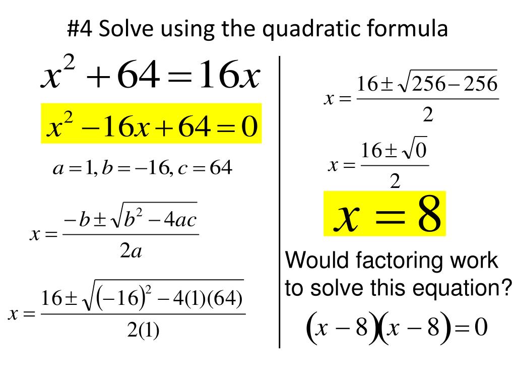 quadratic equation solving formula