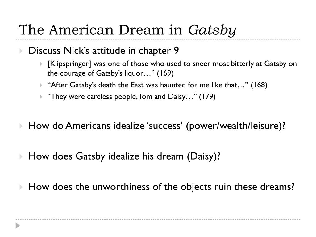 How Does The Great Gatsby Reflect On The American Dream