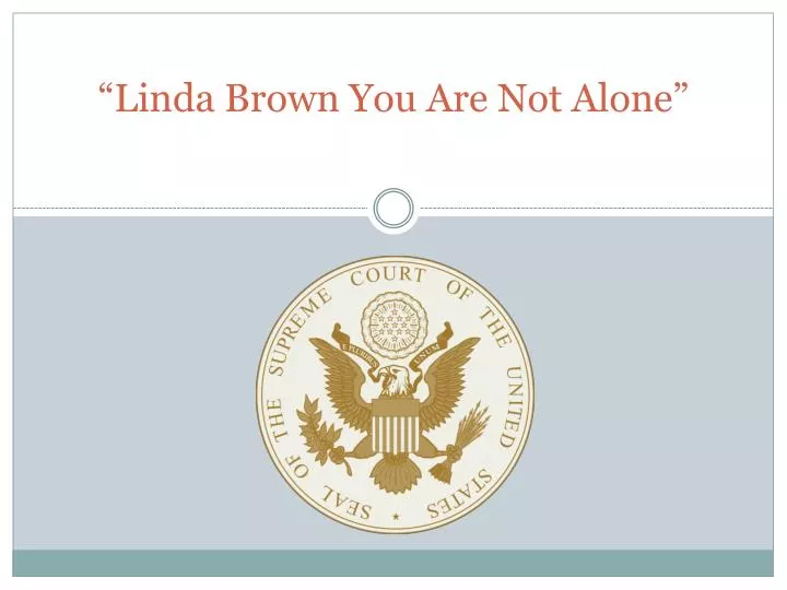linda brown you are not alone n.
