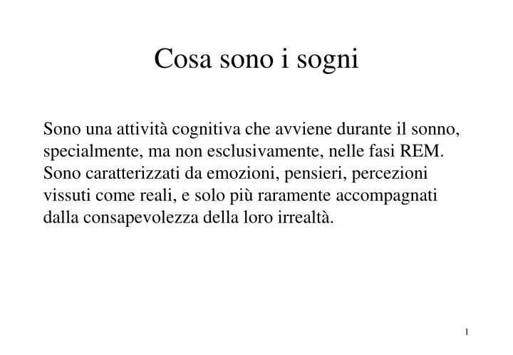 Cosa Sono I Sogni In Psicologia