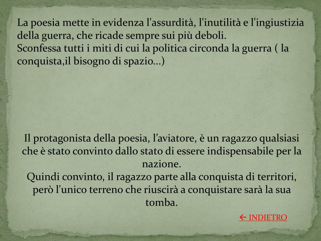 Parafrasi Della Poesia Mio Fratello Aviatore
