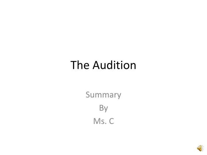 the audition n.