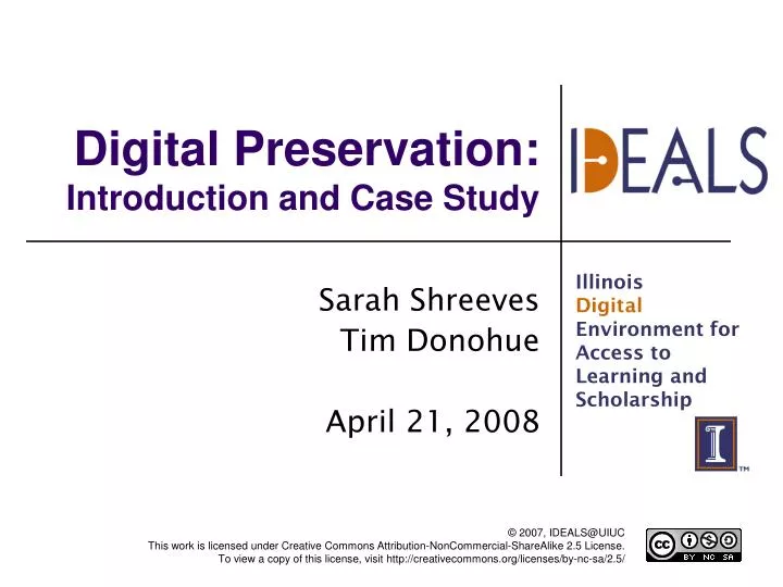 digital preservation introduction and case study n.