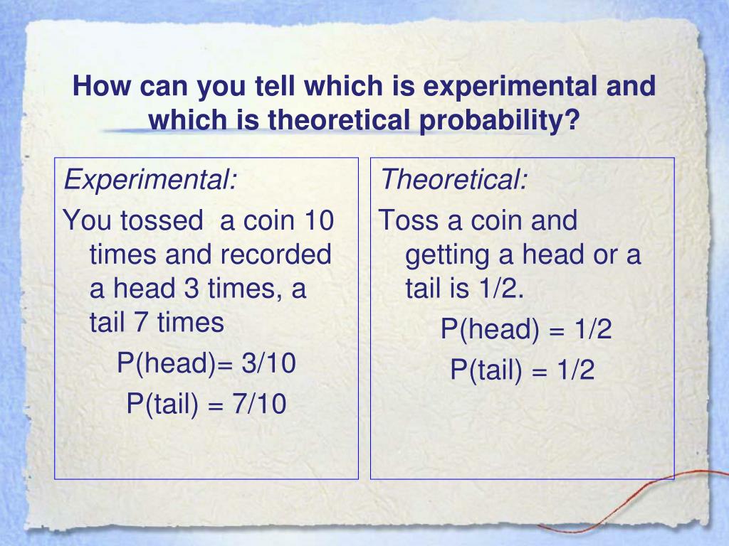 experimental and theoretical probability homework 2