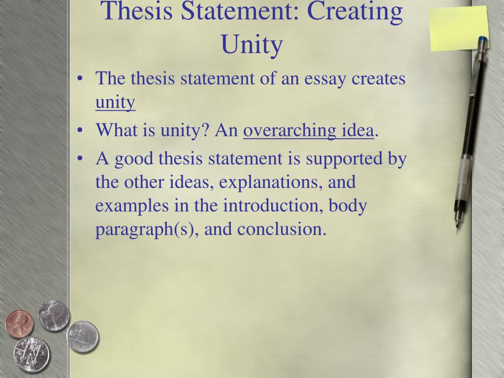 thesis statement about unity