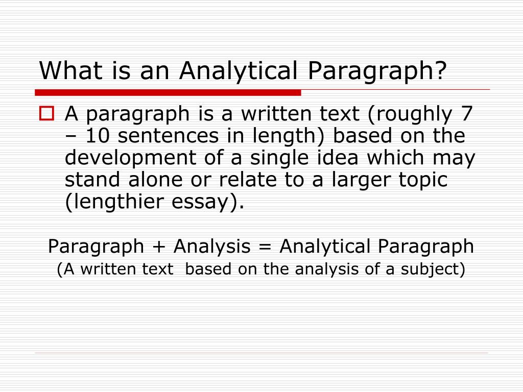 samples of analytical paragraph