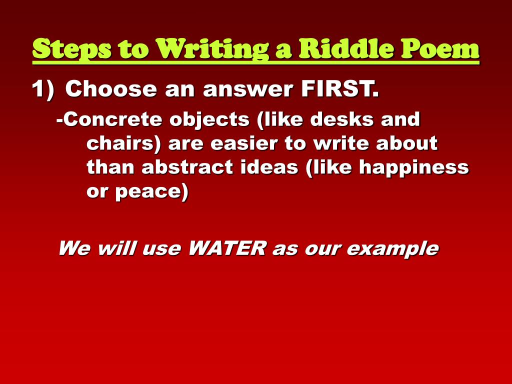 PPT - agenda______________ Riddle Poems Homework__________________