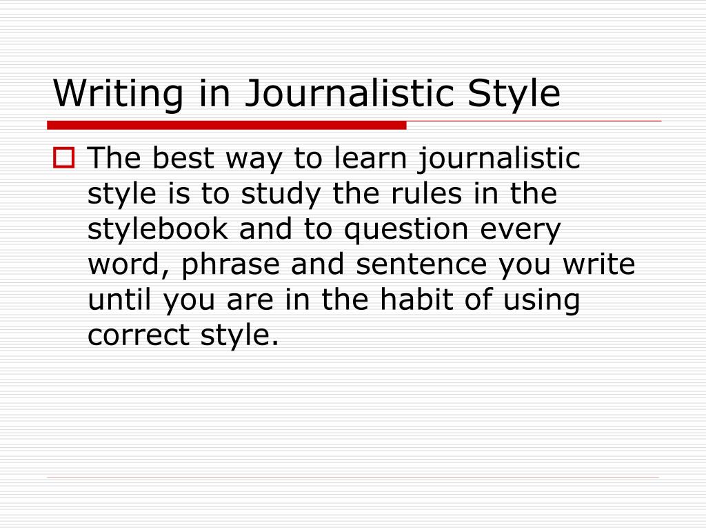 writing styles journalism