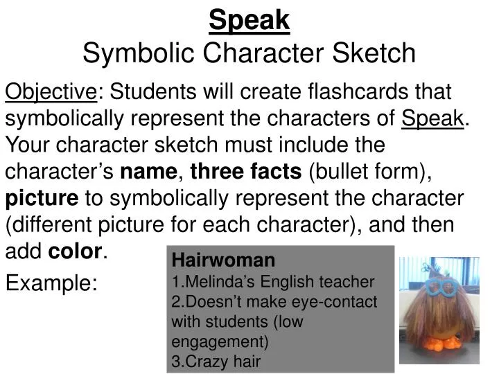 Ppt Speak Symbolic Character Sketch Powerpoint