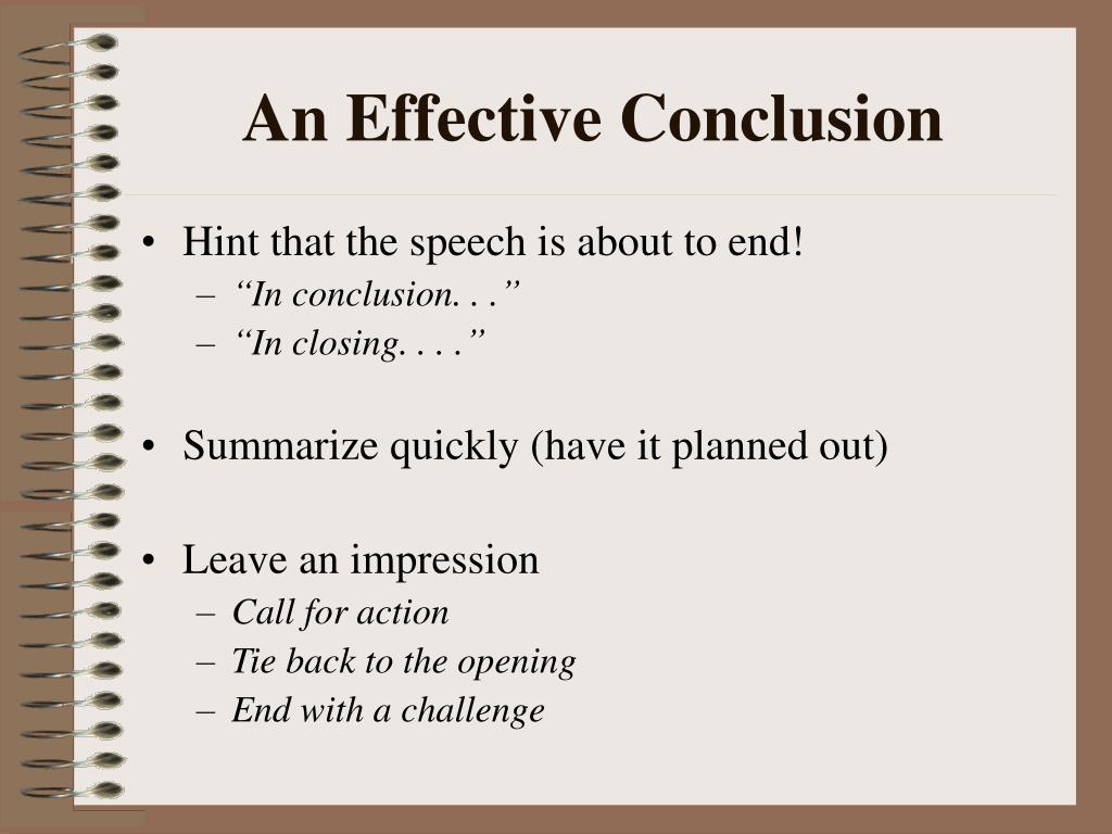 effective speech conclusion