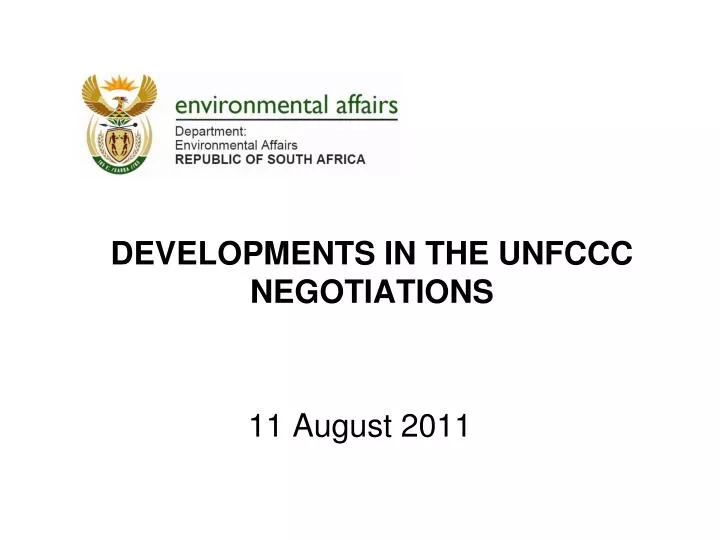 developments in the unfccc negotiations n.