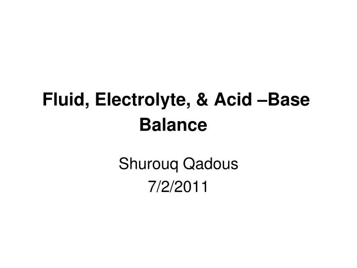 fluid electrolyte acid base balance n.