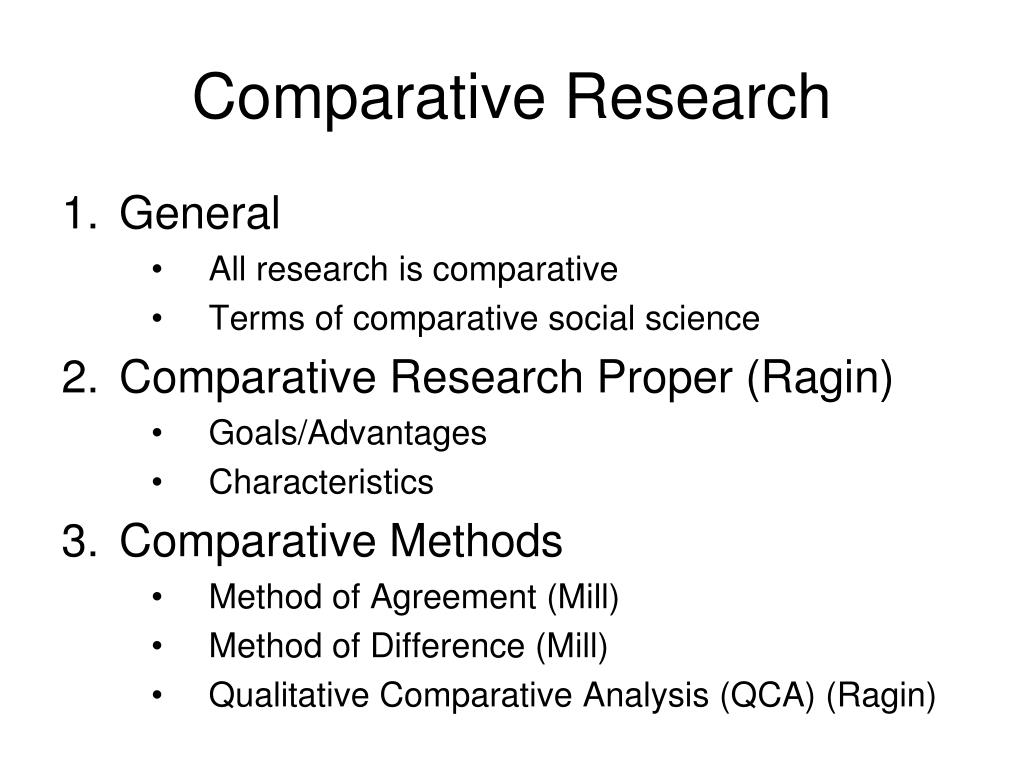 type of comparative research
