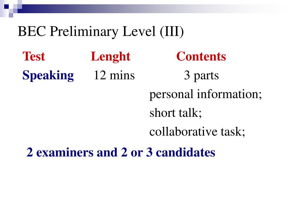 PPT The Cambridge BEC Exam PowerPoint Presentation, free download