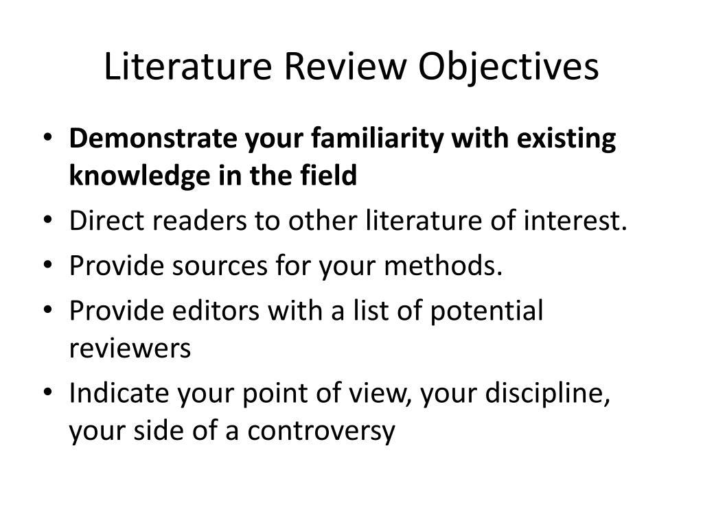 literature review research objectives