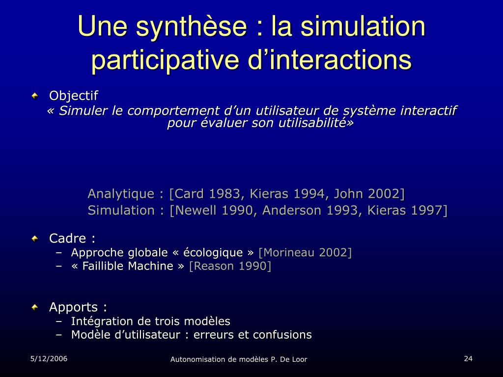 PPT - Autonomisation de modèles pour les simulations participatives  PowerPoint Presentation - ID:5455768