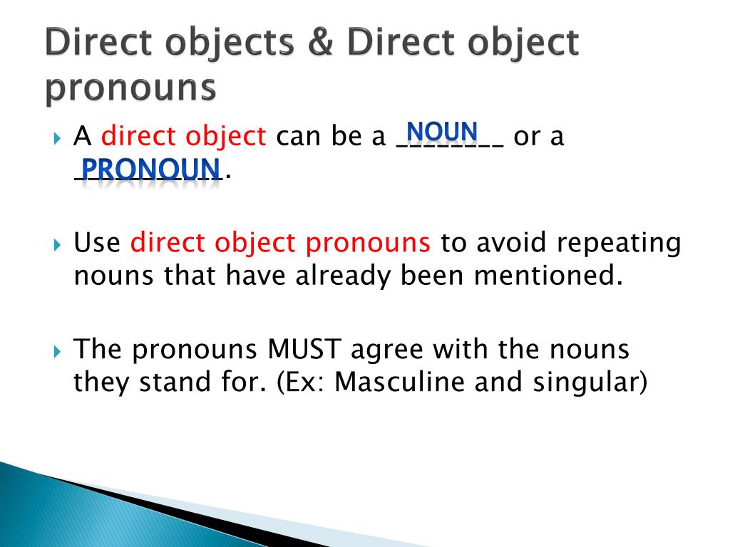Nouns Used As Direct Objects Worksheets